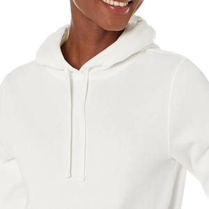 Sweat-shirts oversize pour femmes en blanc uni tendance, en molleton lourd 100% coton, style ample, sweat-shirt d'hiver à capuche - Product Image 5