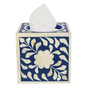Modern <b>Leaf</b> Design Square Tissue Box Resin Inlay with Mother Pearl <b>Paper</b> Material for Home Car Party Hotels and Restaurants - Product Image 1