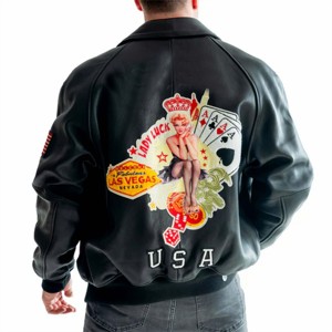 Stylish and Durable <b>Men's</b> Leather Flight <b>Jacket</b> with Vintage Aviator Look and Heavy-Duty Construction - Ideal for Winter - Product Image 2