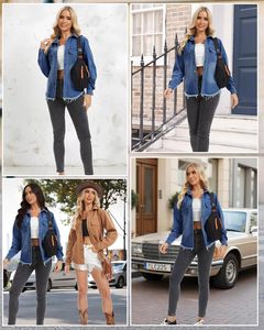 Chaqueta Vaquera Corta para Mujer Más Vendida, Chaqueta Vaquera Clásica de Manga Larga con Estilo Desgastado, Chaquetas Vaqueras Tipo Camionero, OEM y ODM Disponibles - Product Image 4