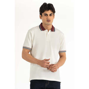 100% Algodón Tejido Antiarrugas, Corte Regular, Blanco MN-PSH-SS26-019, Alta Calidad, Bordado Oscuro, Sólido, Verano, Ajuste Delgado y Holgado - Product Image 3