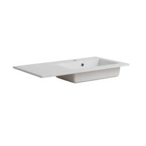 Évier encastré moderne de 90 cm avec vasque à droite, produit contemporain - Product Image 1