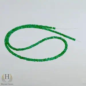 Émeraude verte naturelle à facettes perles de pierres précieuses zambiennes cordes lâche Nature cristal fabrication de bijoux cadeaux - Product Image 2