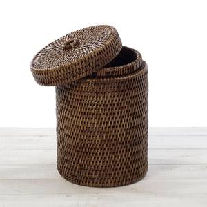 Hand weave rattan organizer <b>bins</b> for multi uses cheapest cost natural fiber <b>lidded</b> <b>bin</b> basket - Product Image 4