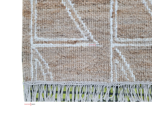 Ensembles de tapis de jute brodés de taille personnalisée de luxe tapis de laine naturelle faits à la main durables pour la qualité d'exportation de salon - Product Image 4