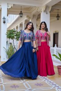 Colección Verano 2025, Nuevo Lanzamiento de Lehenga Choli y Koti para Niñas, Bordado Pesado Vichitra Puro, Trabajo Thared - Product Image 5