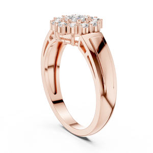 18K Luxury Rose Gold Plated <b>CZ</b> Cluster <b>Ring</b> for Women Elegant Engagement & Party Jewelry - Product Image 1