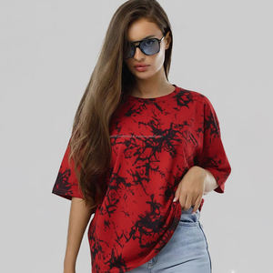 T-shirt pour femme Fit2Fight 100% coton, style décontracté à manches courtes, coupe ample, motif uni, grande lettre, style décontracté pour l'été - Product Image 1