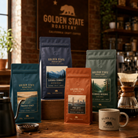 Sacs à café personnalisés AT PACK France 250g 500g avec valve et fermeture éclair refermable pour l'emballage de grains de café torréfiés et de café moulu
