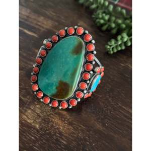 Kevin Billah Fashion <b>Cuff</b> <b>Bracelet</b> Multi-Strone & Sterling <b>Silver</b> Cluster Design - Product Image 3