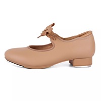 Sepatu Balet Anak Perempuan dan Laki-laki Grosir OEM Murah Berkualitas Premium Profesional untuk Penari, Dapat Disesuaikan, Tali Mudah Dipakai, Kulit Paten Berbulu