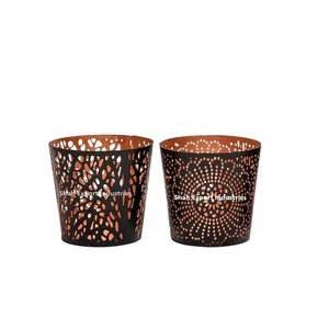 Bougeoir votif en fer noir personnalisé décoration d'éclairage de bougie en métal pour la maison événement fêtes de noël pour la maison pots de bougie - Product Image 3