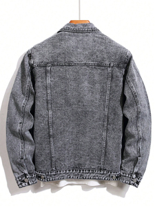 Veste en jean 100% coton pour homme Style streetwear Déchirée Séchage rapide Respirante 340 Gsm Collection hiver Lavable - Product Image 2