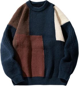 Pull en tricot décontracté pour homme W9592Y Knzhee Industry, anti-rides, anti-bouloches, respirant, fin, 100% coton, ample, uni, hiver - Product Image 4