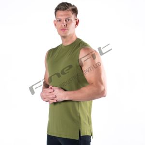Camisetas sin mangas de algodón tejido personalizadas para hombre, transpirables, para gimnasio, entrenamiento, fitness, culturismo, con aberturas en los brazos, estilo casual. - Product Image 4