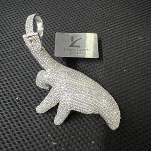 Women's VS Clarity 14K White Gold Chain Excellent Quality Diamond Pendant <b>Necklace</b> Bezel Setting Hip-Hop Style Gift Luxury - Product Image 2