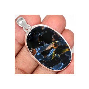 จี้พลอยเพียทเทอร์ไซต์คุณภาพสูง925จี้เงินสเตอร์ลิงเครื่องประดับชั้นดีจากอินเดียและ ODM ขายส่งผู้จำหน่ายหินวันเกิด - Product Image 3