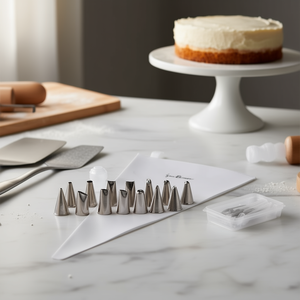 Moldes para Pasteles con 14 Boquillas, PRECISION PASTRY IGINIO MASSARI, Acero Inoxidable Reutilizable, Ghidini Cipriano, 27 cm, Suministros para Decoración de Pasteles - Product Image 3