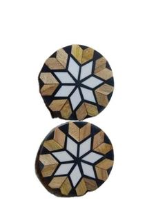 Luxury Resin and Wood Inlaid <b>Coasters</b> Classic Style with Exquisite Craftsmanship for Classy Dining and Living Spaces - Product Image 3