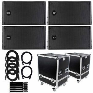 (EF) HD-L 10-A Enceintes de sonorisation actives Line Array DJ PA, pack de 4 avec flight cases - Product Image 1