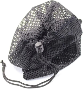 Mesh <b>Drawstring</b> <b>Backpack</b> Portable Polyester Storage Bag with Earphone Pocket for Gym and Travel and Gift Packaging - Product Image 4