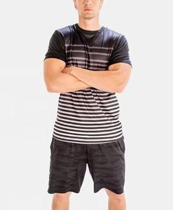 ชุดกางเกงขาสั้นระบายอากาศลำลองสำหรับผู้ชายชุดเสื้อผ้า2ชิ้นสำหรับฤดูร้อนใหม่ชุดเสื้อยืดแขนสั้นผ้าฝ้ายสีพื้น - Product Image 2