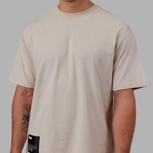 T-shirt décontracté pour homme en tissu tissé, prix de gros personnalisé, surdimensionné, de haute qualité, pour la salle de sport, entraînement, tee-shirt pour homme - Product Image 3