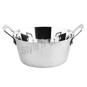 Cubo Balti de alta calidad para servir platos Mini plato Balti de acero inoxidable para servir con color de textura antigua - Product Image 1