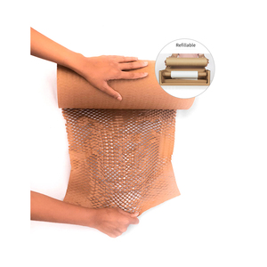 Rollo de papel de envoltura de panal Biodegradable con dispensador de cartón, totalmente reciclable para embalaje en movimiento, respetuoso con el medio ambiente - Product Image 1