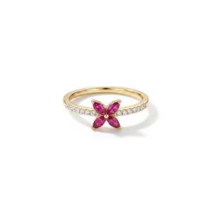 Bague en or 18 carats et platine avec diamant taille Asscher, style géométrique romantique - Product Image 2