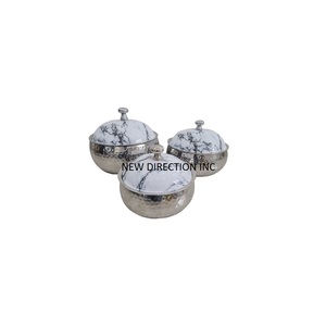 Nouvelle Arrivée Design Ensemble De Trois Casseroles De Forme Arrondie Serveur Hot Pot Brillant Poli Designer Poignée Écologique - Product Image 5