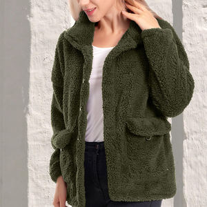 Chaquetas Sherpa de mujer con hombros caídos, recién llegado, chaqueta ligera de lana Sherpa de invierno para mujer - Product Image 3