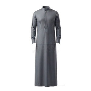 Thobe moderne et tendance pour homme, coupe ajustée, vêtements islamiques décontractés, coton respirant et léger, coupe confortable, style simple et moderne pour tous les jours - Product Image 4