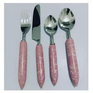 Gold Mirror Polished With White Marble Handle <b>salad</b> bar serving <b>Spoon</b> metal decorative <b>salad</b> servers <b>Salad</b> Serving Set - Product Image 5