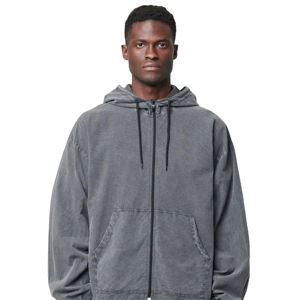 Personalizado 6XL Tamaño de alta calidad 350gsm Sudadera con capucha con cremallera en blanco de gran tamaño bordado Puff Print Anti-Shrink Hoodie para hombres - Product Image 1