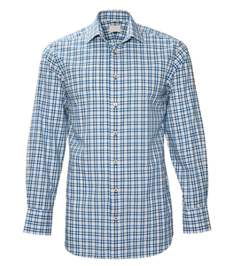 New Deal Chemise décontractée formelle à manches longues et au design mince et élégant pour hommes Chemise en fibre de coton teinte unie et respirante à carreaux - Product Image 1
