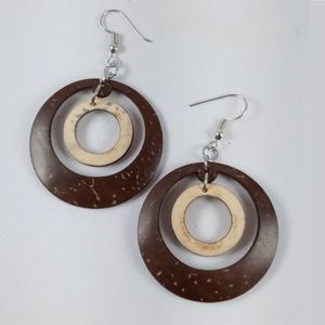 ต่างหูธรรมชาติกะลามะพร้าวเป็นเอกลักษณ์เครื่องประดับแฮนด์เมดของขวัญสำหรับผู้หญิงจากเวียดนาม - Product Image 3