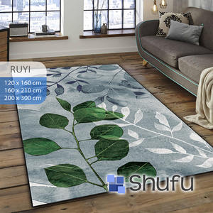 Tapis en flanelle antidérapant en thermoplastique Shufu, motif abstrait, poils moyens, facile d'entretien, pour usage domestique moderne, ensembles de tapis lavables en machine - Product Image 1