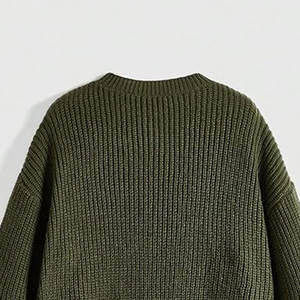 Suéter Casual Tejido Bordado para Mujer, Invierno, Algodón/Lana, Color Personalizado, Logotipo Frontal, Manga Larga, para Venta en Línea - Product Image 5