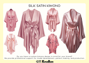 Personalizable 22 25 30 Momme 6A Grado Mulberry Seda Satén Kimono OEM Romántico Lujo Elegante Con Cuentas Floral Verano Geométrico Sólido - Product Image 6