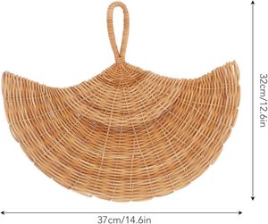 Abanico de Ratán Natural Tejido a Mano, Abanico de Bambú Tradicional, Decoración Rústica de Pared Estilo Boho y Accesorio Sostenible para el Verano - Product Image 3