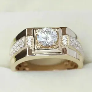 แหวนแต่งงานของผู้หญิงวินเทจประดับเพชรเม็ด3.00กะรัต925เงินชุบทองสำหรับวันครบรอบหมั้น - Product Image 3