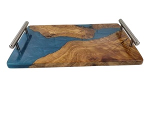 Best Quality Handmade <b>Resin</b> <b>Epoxy</b> Serving Tray Customizable for Home Restaurant Hotel Nursery Elegant Decorative Tray - Product Image 3