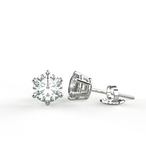 Avarta 92.5 Sterling <b>Silver</b> 0.80 Carat Solitaire <b>Stud</b> Earrings Unisex Fine Jewellery for Girls and Women 0.80 Carat Each - Product Image 2