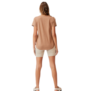 เสื้อยืดแขนสั้นผ้าฝ้าย 100% แบบเรียบ พิมพ์โลโก้ได้ตามต้องการ คอกลม เสื้อยืดผู้หญิงสำหรับฤดูร้อน - Product Image 5