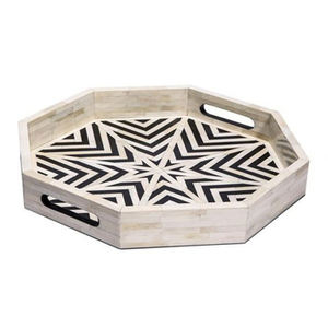 Bandeja para servir comida más vendida, último diseño, bandeja de comida rápida con incrustaciones de madera y hueso, Ideal para bodas, vajilla elegante, utensilios de cocina - Product Image 1