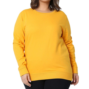 Venta al por mayor de sudaderas de peso pesado por encargo de las mujeres Plain 100% Cotton Fleece color sólido de cuello redondo sudaderas para las mujeres - Product Image 1
