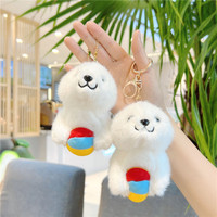 Hot Sea Dog Porte-clés En Peluche Animal Jouets Lion De Mer Porte-clés Kawaii Sac Charmes Peluche Peluche Sealife Seal Poupée Jouets En Peluche