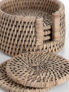 Diseño de tendencia, alfombrilla para mesa de comedor, posavasos de yute tejido a mano resistente al calor, alfombrillas bordadas para café, manteles individuales de lino de yute de ratán - Product Image 6