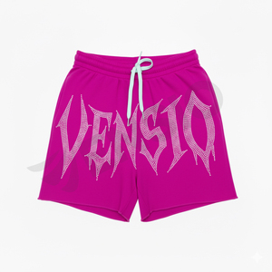 Short imprimé gothique avec strass personnalisé unisexe surdimensionné 100% coton été coupe ample haut Streetwear Style Shorts pour homme - Product Image 1